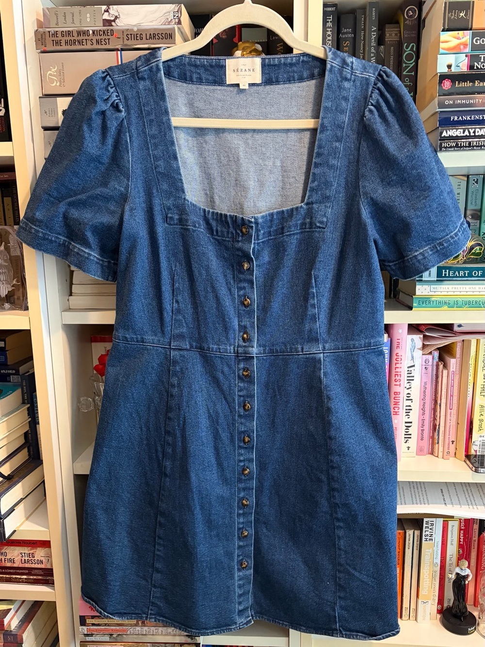 Sezane Lianne Denim Jean Button Front Dress - Picture 2 of 7